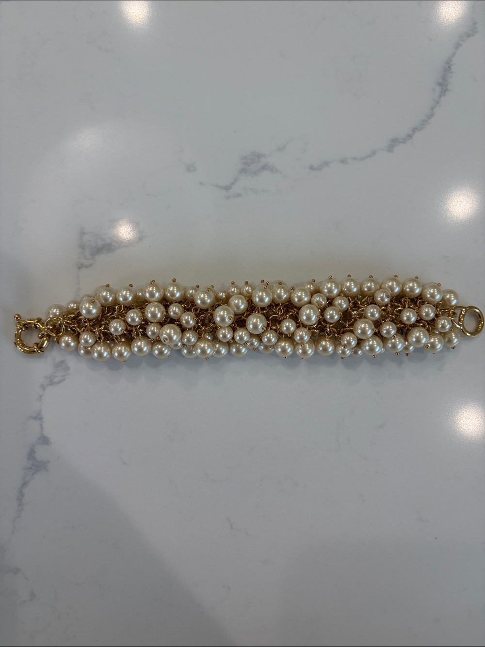 J. Crew Gold-Tone Bracelet with Ivory Pearls